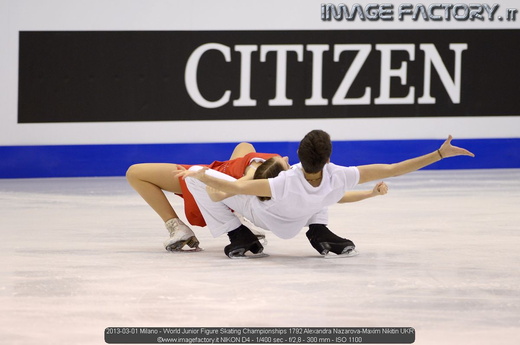 2013-03-01 Milano - World Junior Figure Skating Championships 1792 Alexandra Nazarova-Maxim Nikitin UKR